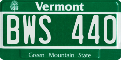 VT license plate BWS440