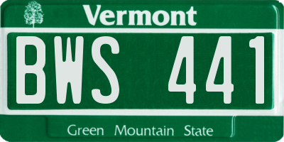 VT license plate BWS441