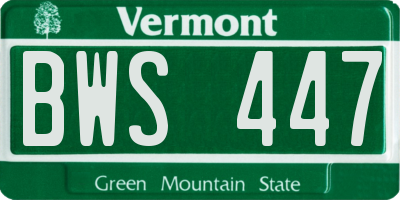 VT license plate BWS447