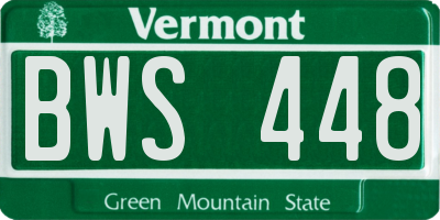 VT license plate BWS448