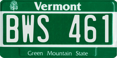 VT license plate BWS461
