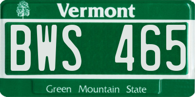 VT license plate BWS465