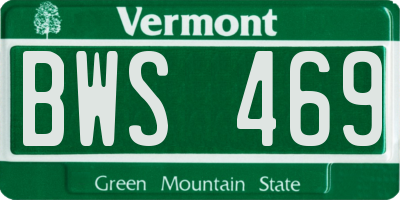 VT license plate BWS469
