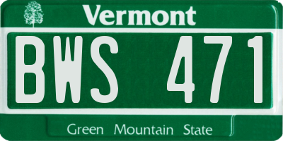 VT license plate BWS471