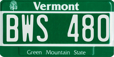 VT license plate BWS480