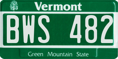 VT license plate BWS482