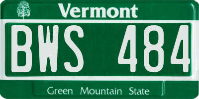 VT license plate BWS484