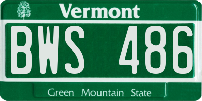 VT license plate BWS486