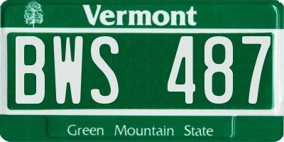 VT license plate BWS487