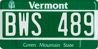 VT license plate BWS489