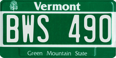 VT license plate BWS490