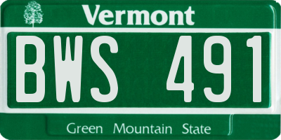 VT license plate BWS491