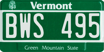 VT license plate BWS495