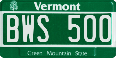 VT license plate BWS500