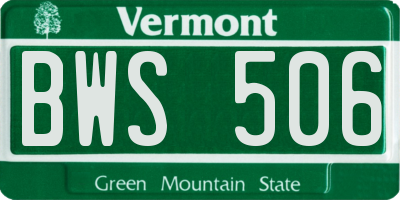 VT license plate BWS506