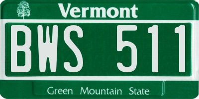 VT license plate BWS511