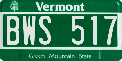 VT license plate BWS517