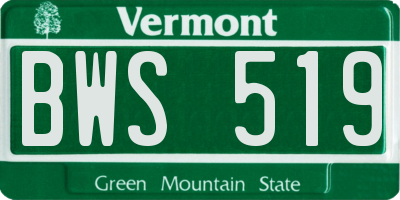 VT license plate BWS519