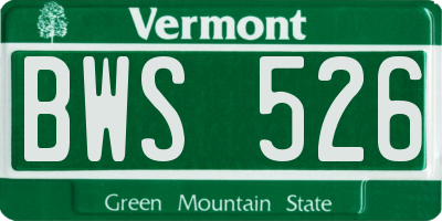 VT license plate BWS526