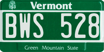 VT license plate BWS528