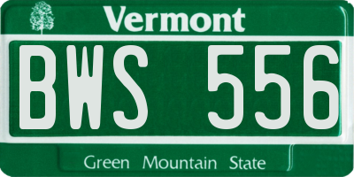 VT license plate BWS556
