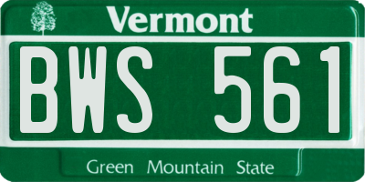 VT license plate BWS561