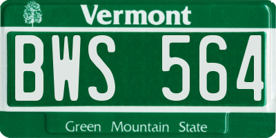 VT license plate BWS564
