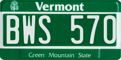 VT license plate BWS570