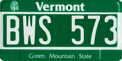 VT license plate BWS573