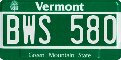 VT license plate BWS580