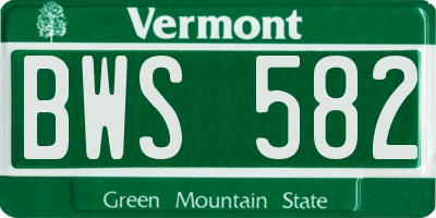 VT license plate BWS582