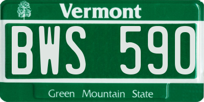 VT license plate BWS590