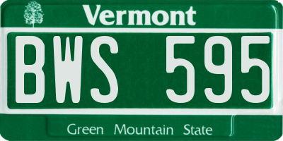 VT license plate BWS595