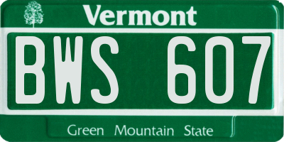 VT license plate BWS607