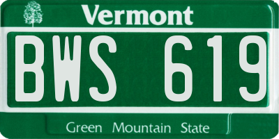 VT license plate BWS619