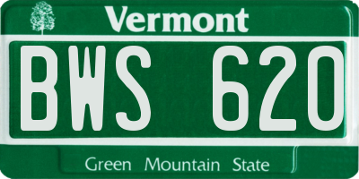 VT license plate BWS620