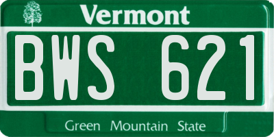 VT license plate BWS621