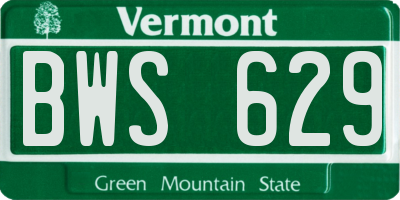 VT license plate BWS629