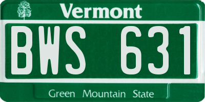 VT license plate BWS631
