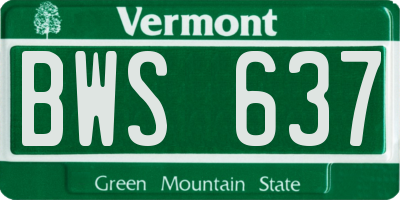 VT license plate BWS637