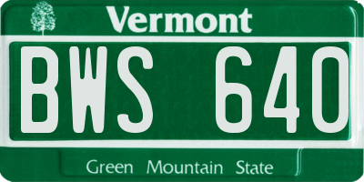 VT license plate BWS640