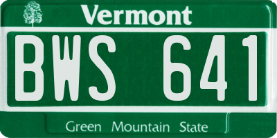 VT license plate BWS641