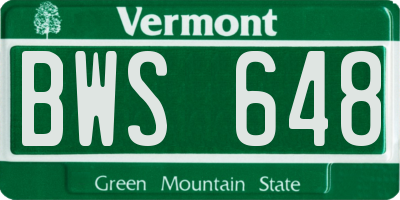 VT license plate BWS648
