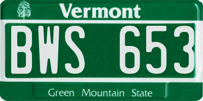 VT license plate BWS653