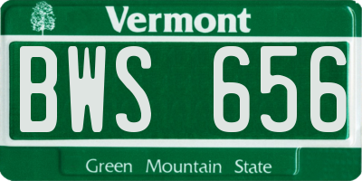 VT license plate BWS656