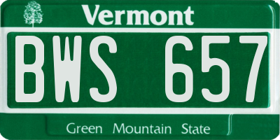 VT license plate BWS657