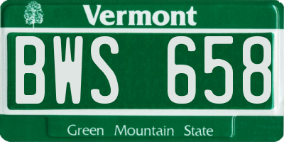 VT license plate BWS658