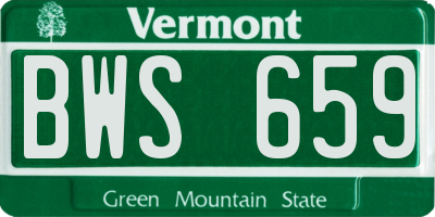 VT license plate BWS659