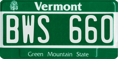 VT license plate BWS660