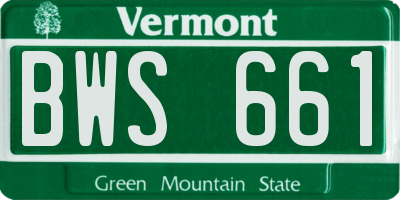 VT license plate BWS661